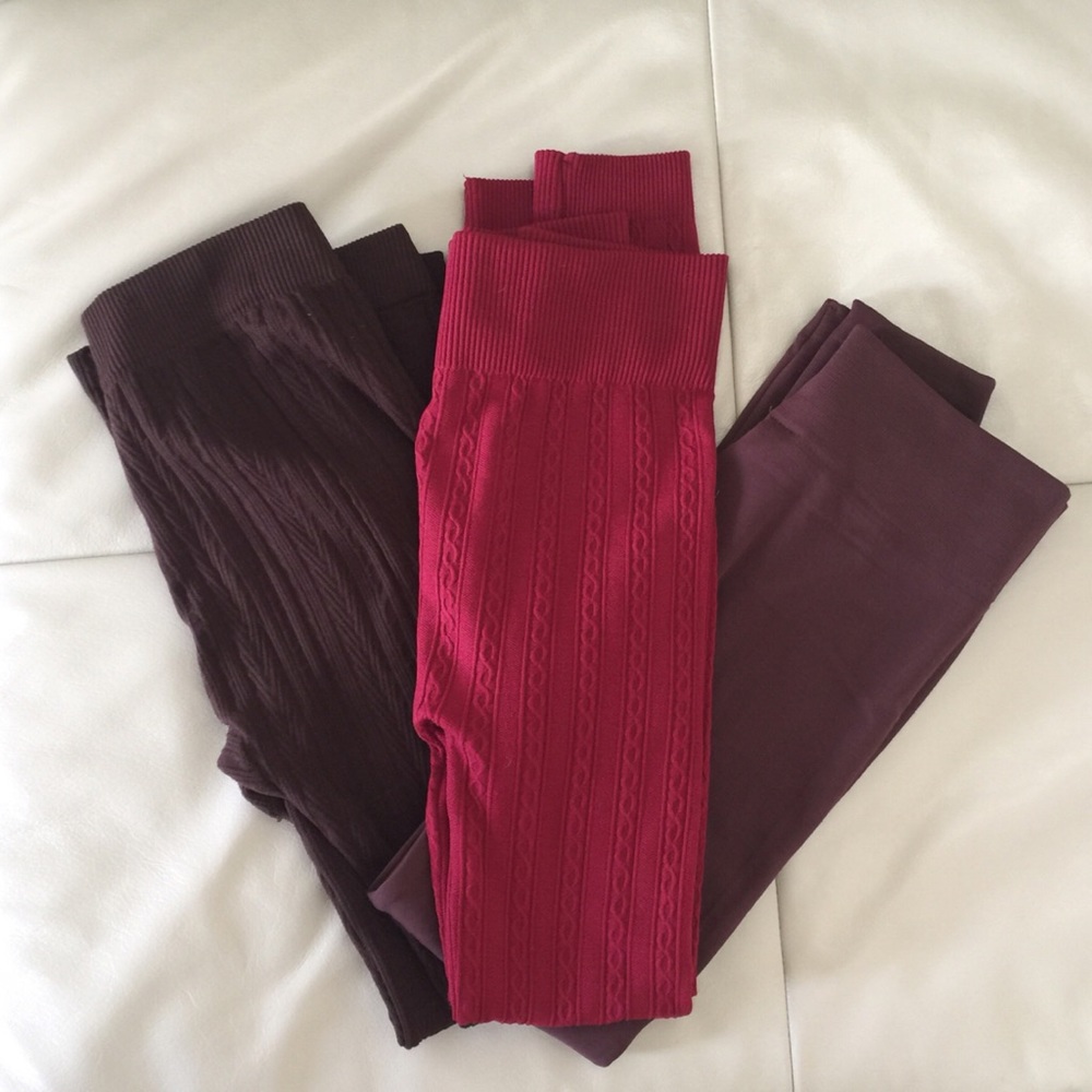 🔴SOLD🔴 3 pairs of fleece lined leggings